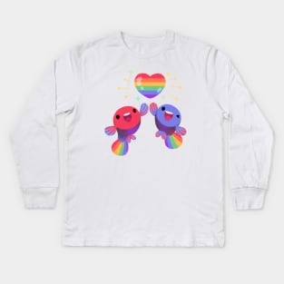 Rainbow guppy 4 Kids Long Sleeve T-Shirt